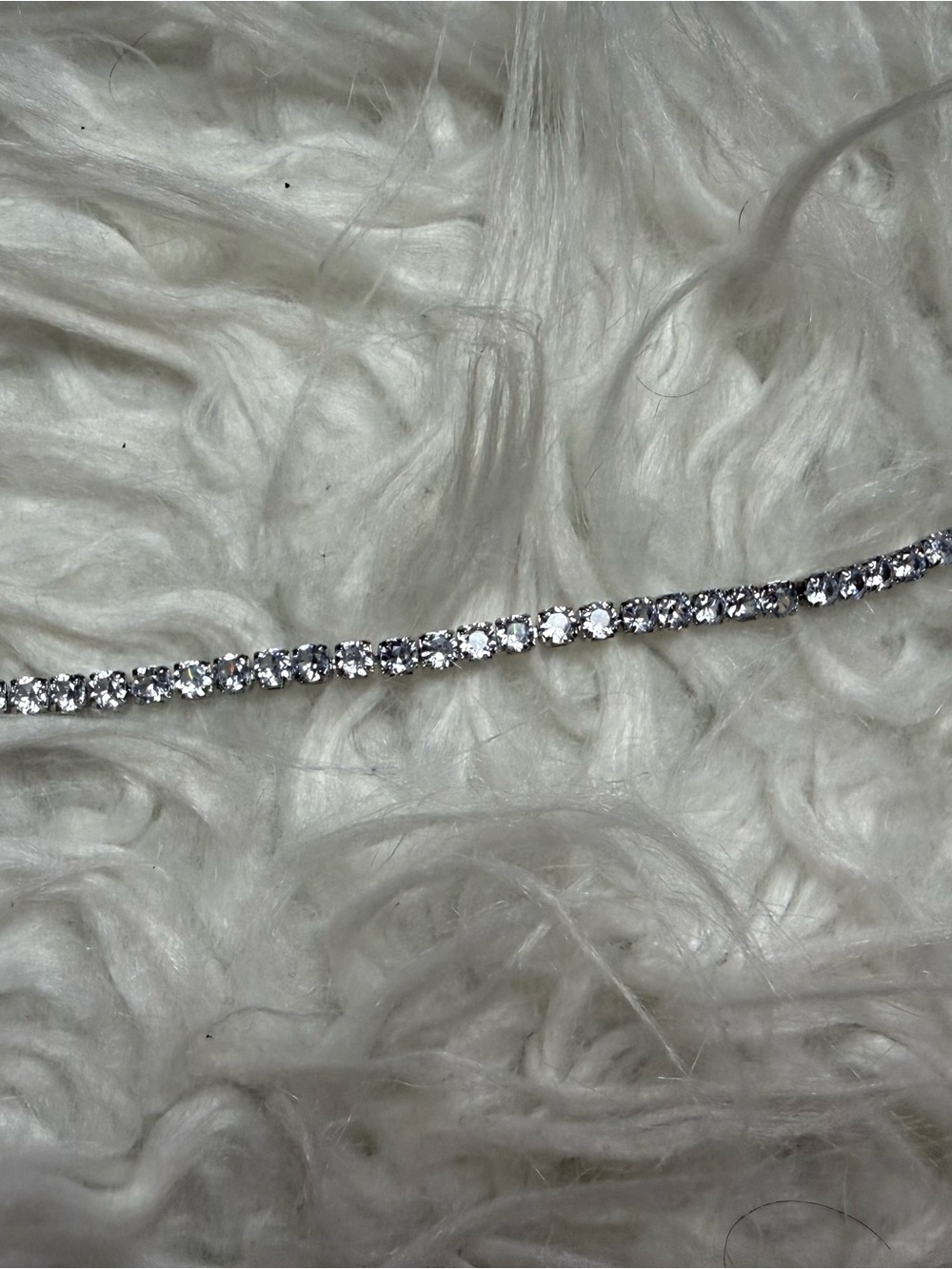 Classic Silver Rhinestone Tennis Bracelet - Clear Crystal